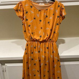 Women's Pterodactyl Dinosaur Fun Dress - Orange Yellow